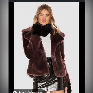 Jocelyn Fur cowl scarf in dusty